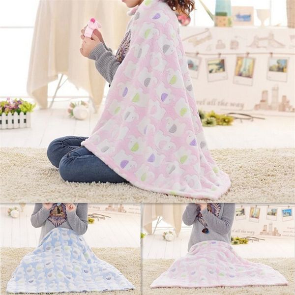 

100* baby blanket & swaddling newborn thermal coral velvet blanket cartoon air conditioning quilt cotton quilt baby products lj201014