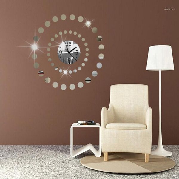 

wall clocks 2021 sale watch clock reloj de pared horloge modern design 3d diy acrylic mirror living room quartz needle1