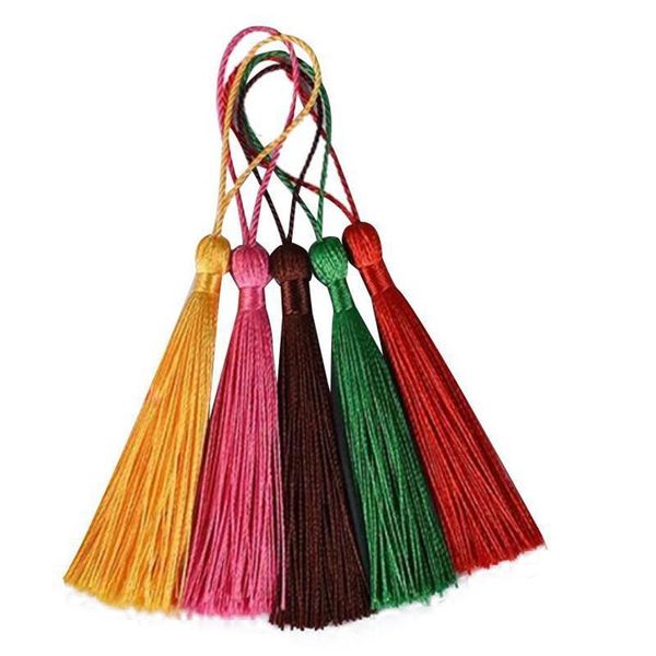 

32pcs pack mixed color 7cm hanging rope silk tassels fringe sewing bang tassel trim key tassels for diy embellish curtain access h qylfsu