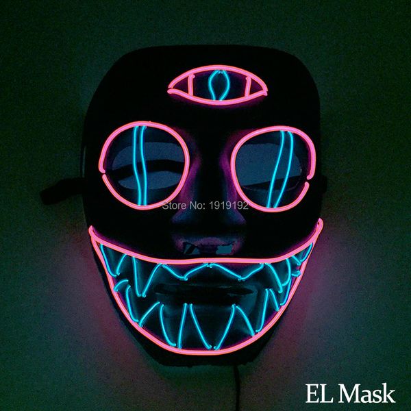 

costume accessories high-grade neon glow light mask artificial diy party decorations wholesale masquerade mask with dc-3v driver for gran, Silver