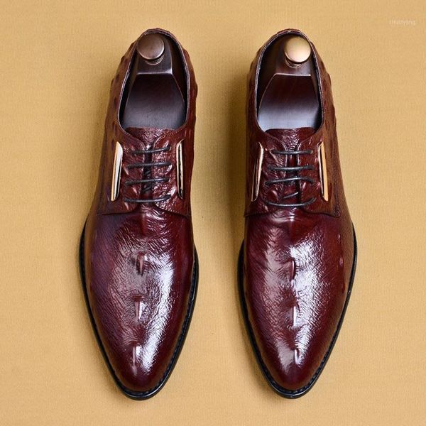 

point toe british style oxfords men dress shoes genuine leather business wedding shoes men lace up soical office party a701, Black