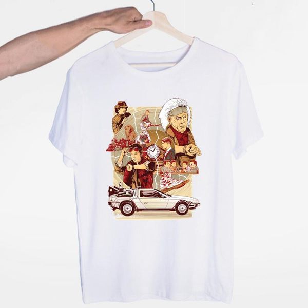 

мужчины обратно в будущее классический киноматона футболка с короткими рукавами с короткими рукавами летние повседневные моды унисекс мужчин, White;black