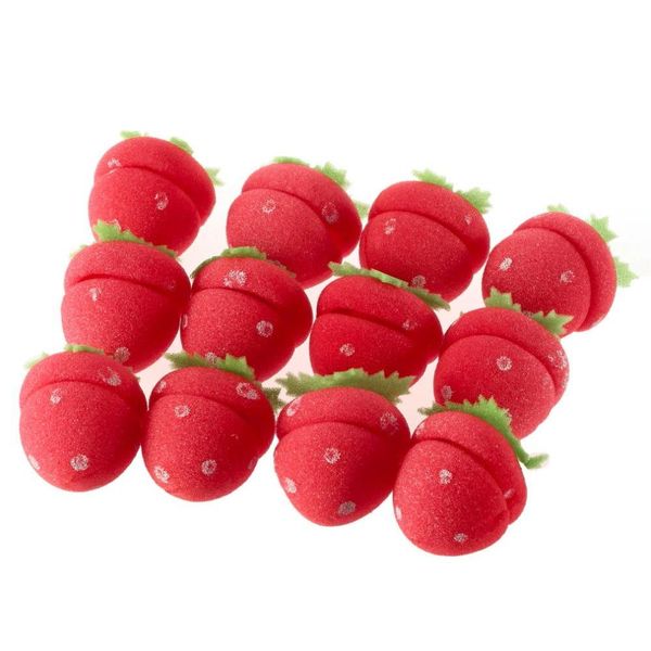 

18pcs magic hair curlers cute strawberry curler soft sponge foam balls curling rollers hair care lovely diy qylwbz lipper