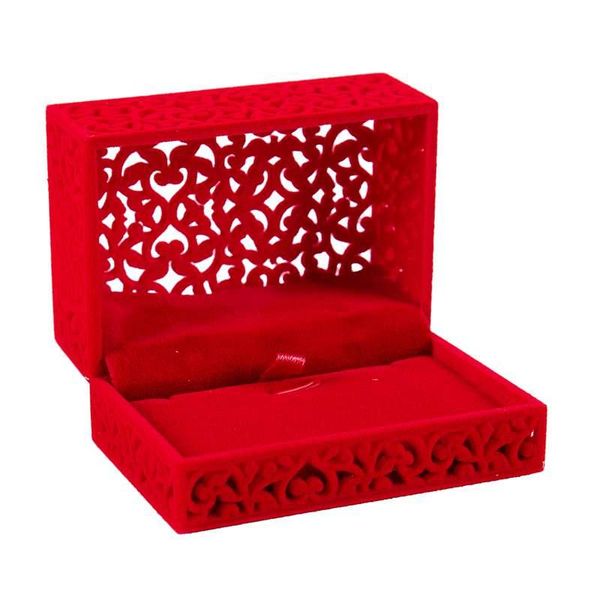 

hollow engagement wedding jewelry box holder display gift pendants box red, Pink;blue