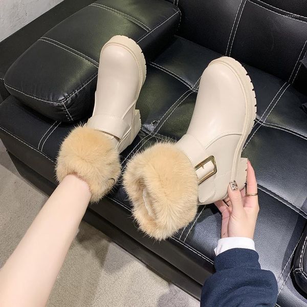 

shoes boots luxury designer booties ladies boots-women winter footwear low heels booties round toe fashion rubber rock1, Black