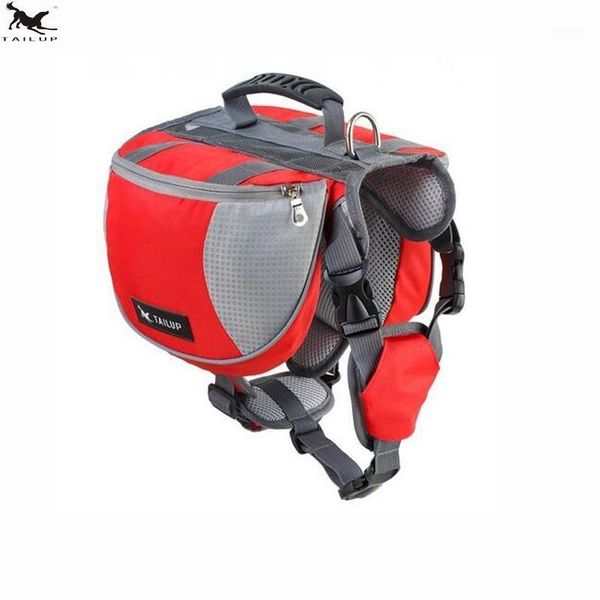 

[tailup]pet dog self backpack dog carrier adjustable saddlebags harness portable for travel outdoor activity bag pdbag005red1