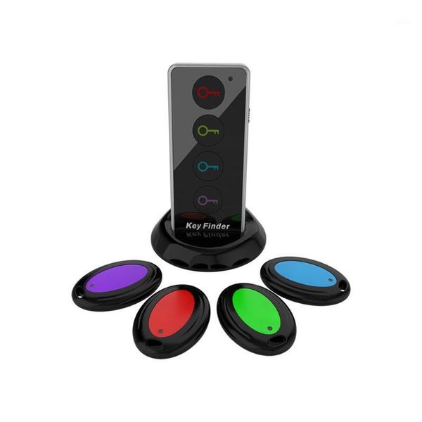 

4 in 1 electronic wireless key finder set locator alarm car keychain 40m range key tracker with dock base led torch function1