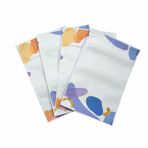 

gift wrap zipper reusable aluminum foil pack bags flat tear notch self sealing mylar storage pouch for snack coffee beans packing1