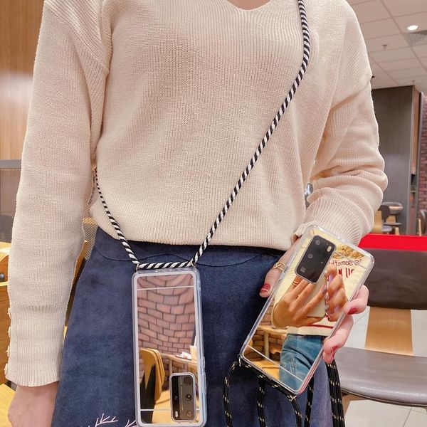 

strap cord chain tape necklace lanyard phone case for samsung galaxy s20 a51 a71 a50 a20 a70 a20e a750 acrylic mir qylgvp