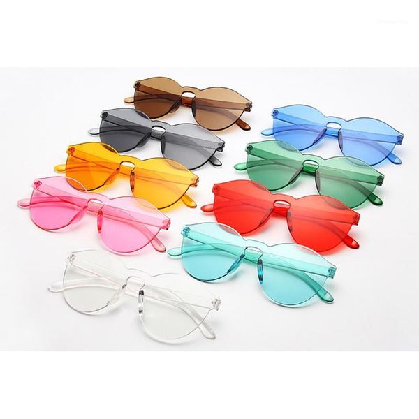 

thick rimless sunglasses women ocean color lens sun glasses female lady transparent shades uv400 gafas1, White;black
