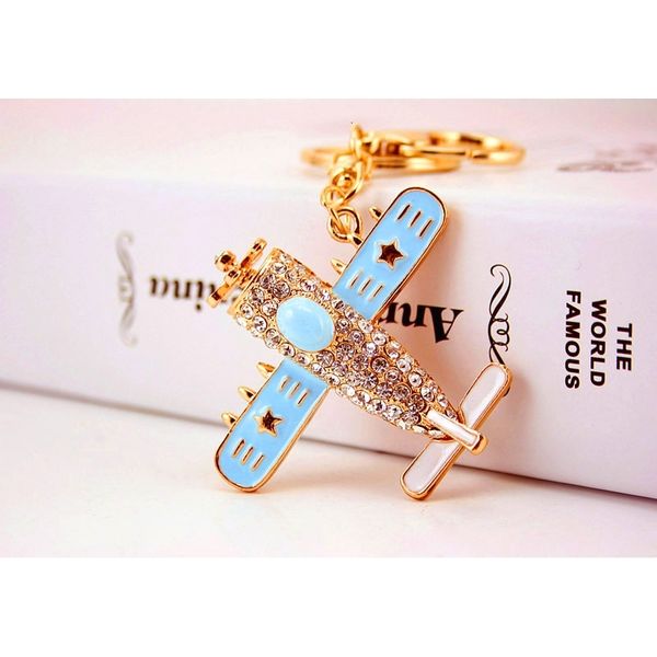 

factory4ulacar airplane model plane keyring keychain fashion rhinestone key chain ring holder for women - purse bag pend, Silver