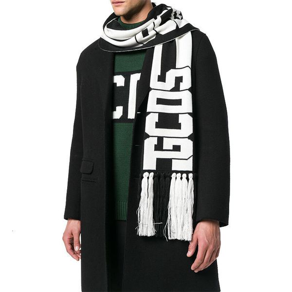 

tassel gcds men's letter and women's acrylic wool white fw19m010040 scarf