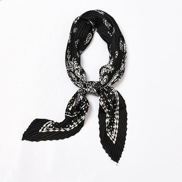 

women pleated scarf paisley print foulard fashion small headband sweater neck decoration new [3704, Blue;gray