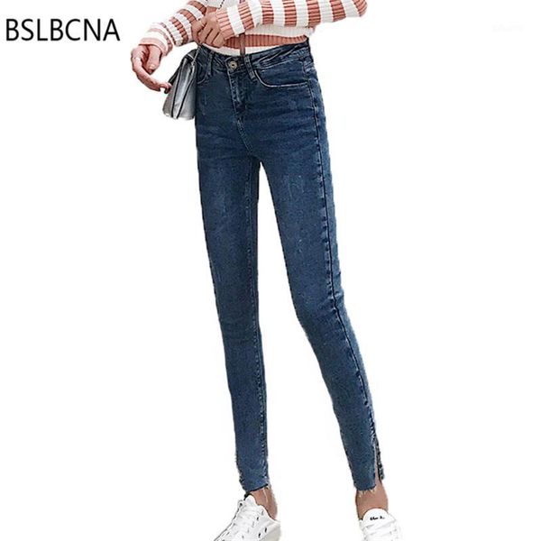 

plus size skinny women jeans autumn winter denim trouser high waist bodycon tempartment clothes femme pencil pants a3971, Blue