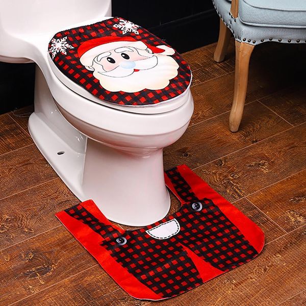 

santa claus snowman reindeer christmas toilet cover merry christmas decor for home xmas ornaments navidad 2020 new year 2021 wmtuiq