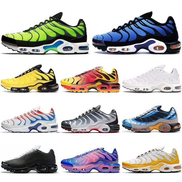 

2021 tn running shoes for men triple black throwback future total crimson scream green mens trainers runner sport sneakers plus size 40-45