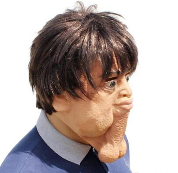 

halloween cosplay double chin mask creative whimsy prop latex head mask