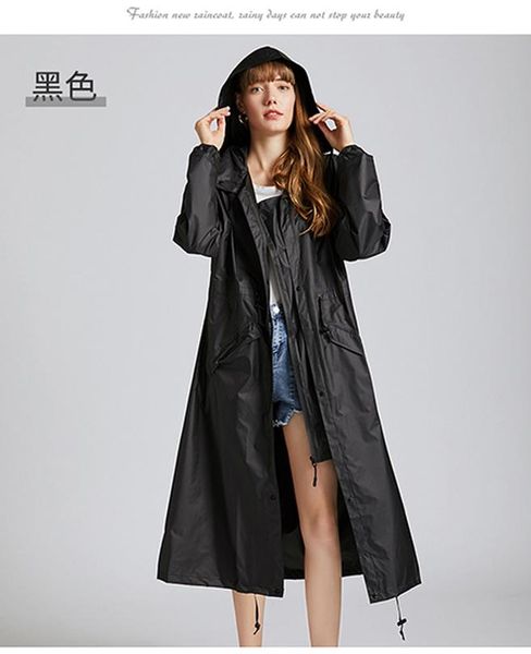 

женский стильный водонепроницаемый длинный дождевик дождь куртка пальто дождь пончо с капюшоном женского стильного фестиваля моды моды wmten