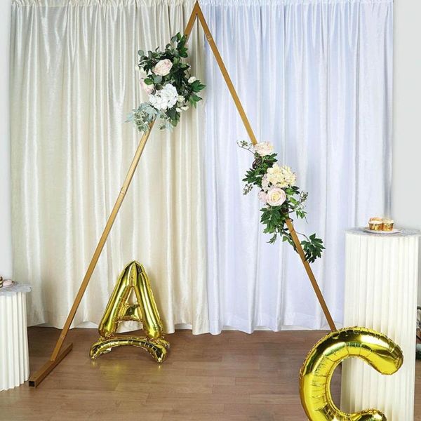 

8ft high gold triangular metal weddidng arch p booth backdrop stand