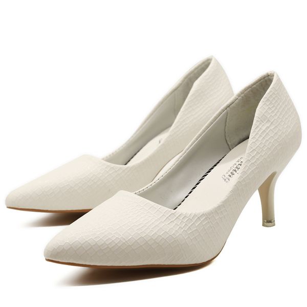 

2021 new elegant and mid-2021 heels finger white stiletto foot only shoes ol'job women shoe fashion fbha, Black