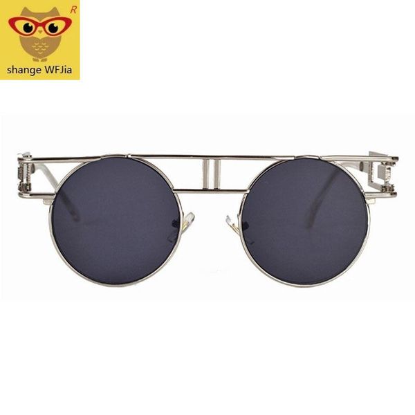 

vintage steampunk sunglasses men women brand desinger vintage sunglass male round sun glasses 2020 metal eyewear punk, White;black
