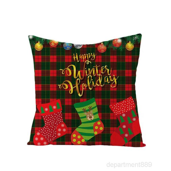 

45*45cm pillow case decorations for santa clause christmas deer cotton linen cushion cover home decor owa2272