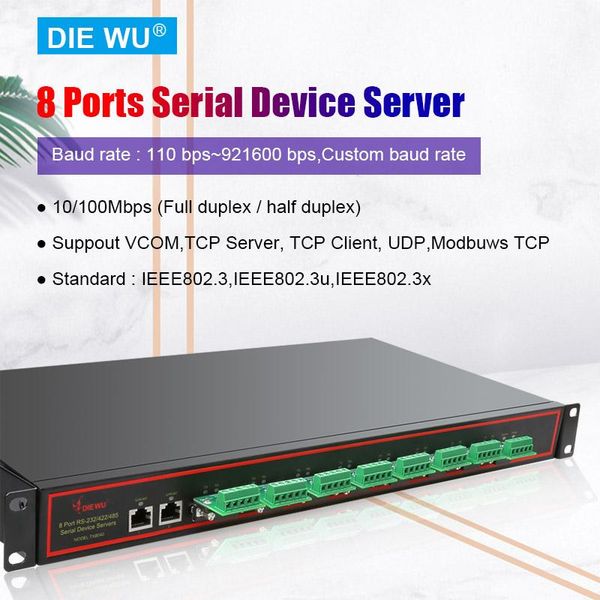 

network switches txi040 industrial control serial server 8 ports rs232 / rs485/ rs422 port to ethernet switch transmission equipment