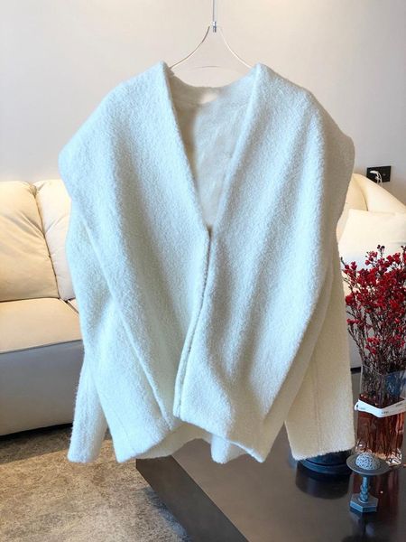 

women's jackets 2021fw winner women wool warm jacket coat female luxury white outerwear clothes gdnz 11.21, Black;brown