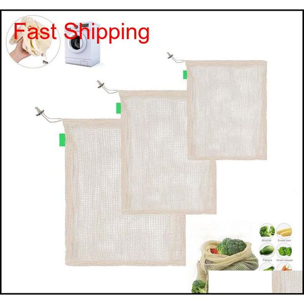 

reusable organic cotton mesh produce bags washable bags for grocery shopping storage fruit vegetable toys sundries or qylxpb mj_bag
