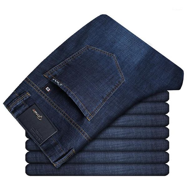 

2019 new men classic business jeans fashion casual primary color slim fit small straight male trousers denim pants brand clothes1, Blue