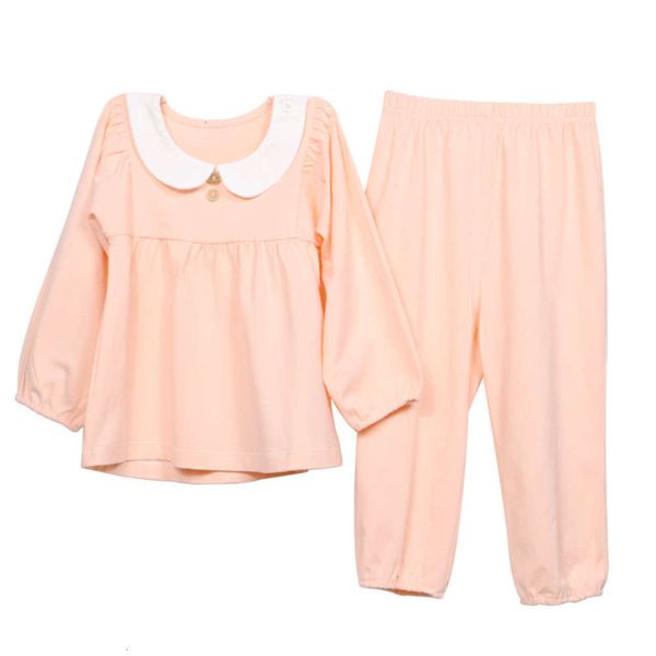 

cotton spring and autumn summer pure household cloth baby girls' thin suit children's princs pajamas, Blue;red