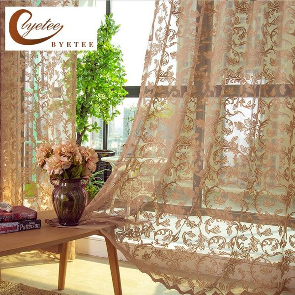 

curtain & drapes [byetee] tulle sheer kitchen organza luxury voile curtains doors for window living room bedroom yarn