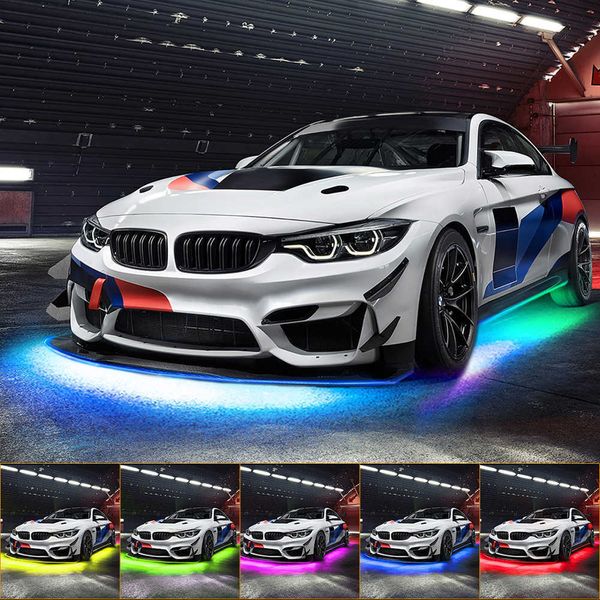 Neue 2021 Auto Underglow LED Streifen Lichter App Steuerung RGB Neon Atmosphäre Lichter Bar Flexible Chassis Dekoration Lampe Zubehör 12V