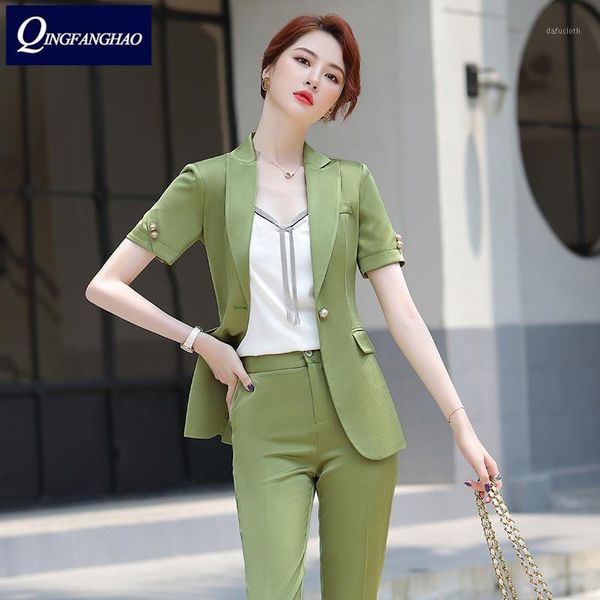 

pink jacket female summer thin section short-sleeved professional suit temperament goddess fan president high-end small blazer1, White;black
