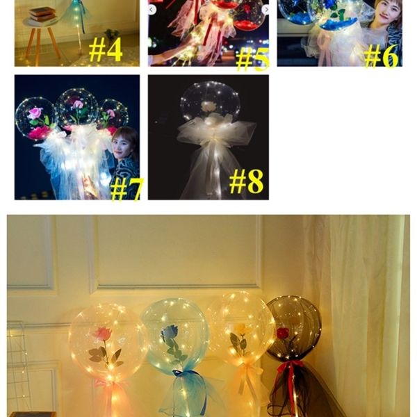 

decor valentines rose rose transparent flower bubble enchanted balloon led wedding ball gift 2021 for day led party bobo luminous e1218 uria