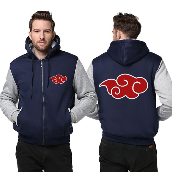 

2020 spring uzumaki naruto plus velvet sweatshirt from the clouds of men with hoodie jacket for anime 5xl fans, Black