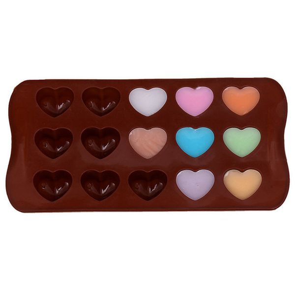 

valentine's day 15 hole heart shaped cake chocolate silicone mold mini diy kitchen decorates tools weddings handmade candy molds g11303