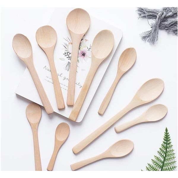 

wooden jam spoon baby honey spoon small coffee spoon new delicate kitchen using condiment scoop ht12