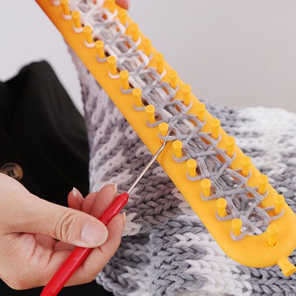 

26/36/47cm handmade diy woolen hat sweater blanket scarf knitting artifact oppo bag-rectangular comb red sock hat scarves maker, Black