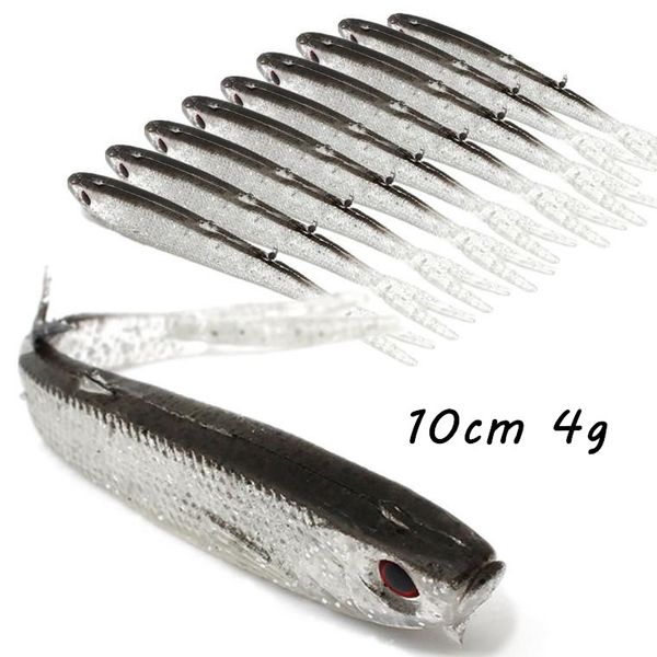 

20pcs/lot 10cm 4g 3d eyes bionic fish silicone fishing lure soft baits & lures artificial bait pesca tackle accessories bl_276