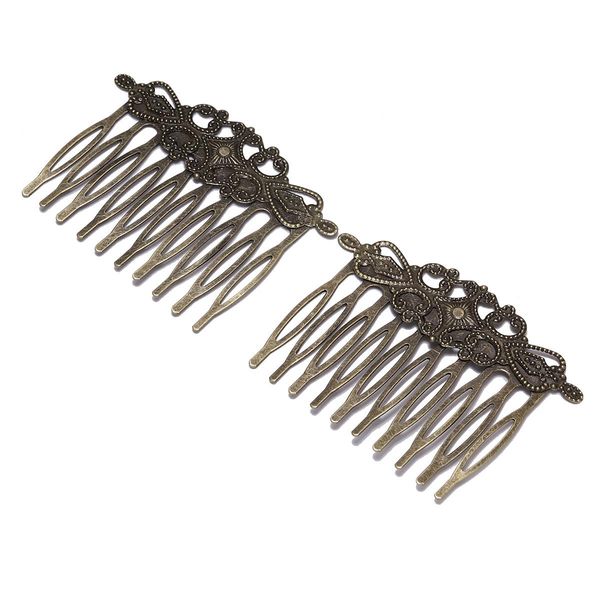 

52 5 шт * 56мм бронзовые зубов металла волос гребень ювелирных изделий изготовление шпильки выводы зажимы для волос аксессуары женщины шарм