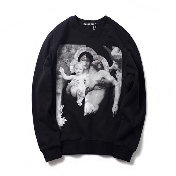 

new men luxury 2021 jesus maria hoodies nightdresses cotton thick fleeing hip street n278 n1oo, Black