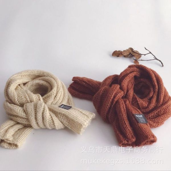 

label ins same solid mo letter children's scarf cover cute versatile soft baby wool neck, Red;brown