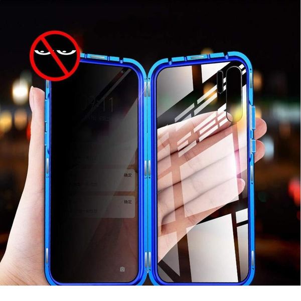 

privacy anti-peeping magnetic case for huawei p30 p40 pro double sided tempered glass case for huawei p40 lite e p sma bbyvnk