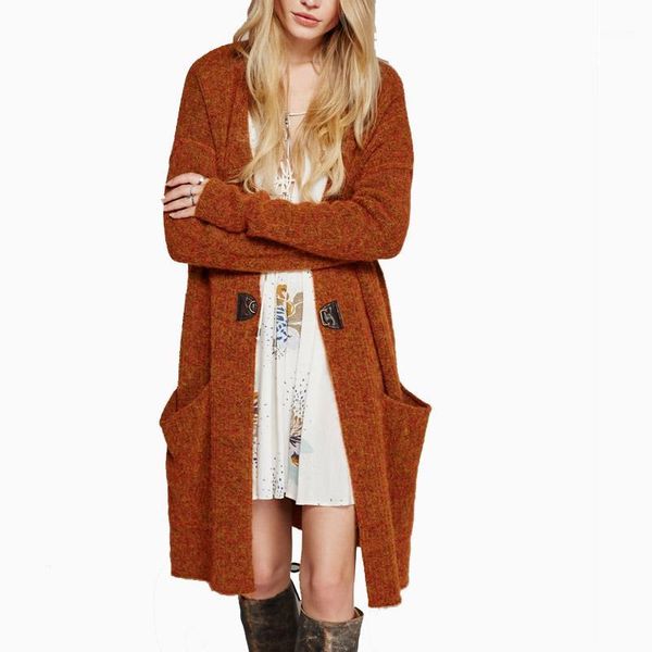 

wholesale- european style women vintage knitted cardigans sweaters ladies long sleeve two pocket single button sweaters casual brand 1, White;black