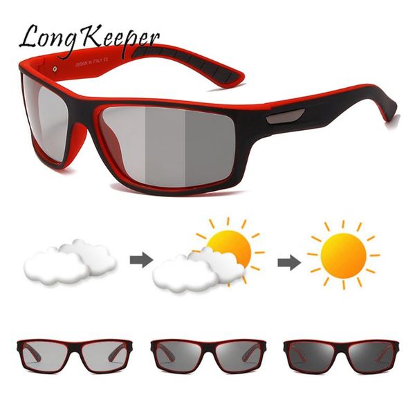 

sunglasses longkeeper polarized pochromic for men outdoor sports eyewear men's glasses driving goggles lentes de sol hombre, White;black