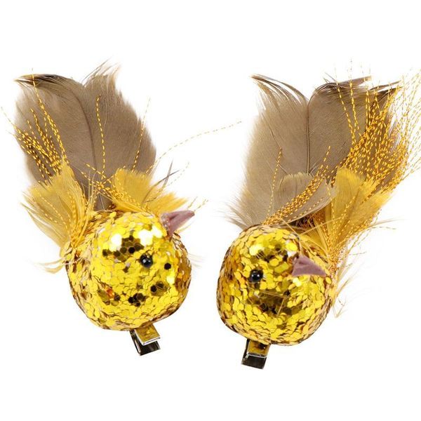 

1 пара детей рождественские волосы шпилька птица формы головной убор рождественские украшения птица шпильки блестки перо дети шпильки дерево