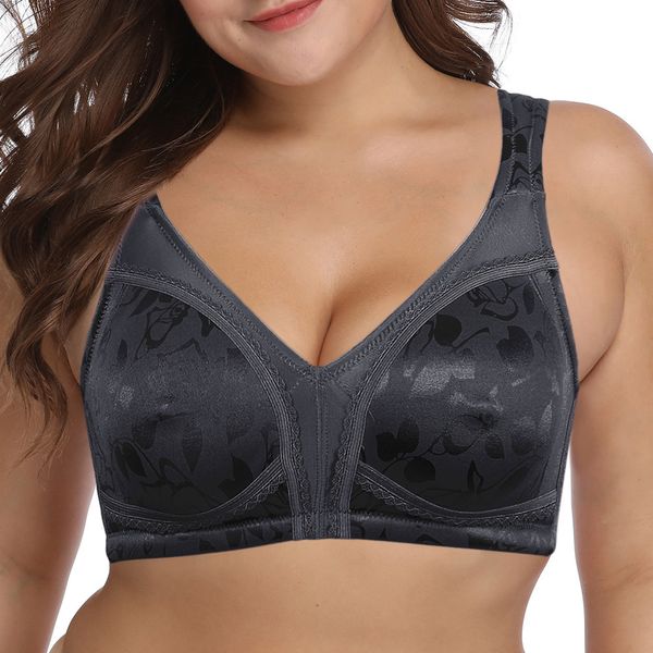 Senhoras Bra Tamanho Europeu 75 80 85 90 95 100 105 110 B C D E F G Big Bras para Mulheres Fio Livre Copos Finos Imprimir Unlined Sexy Bra 201202