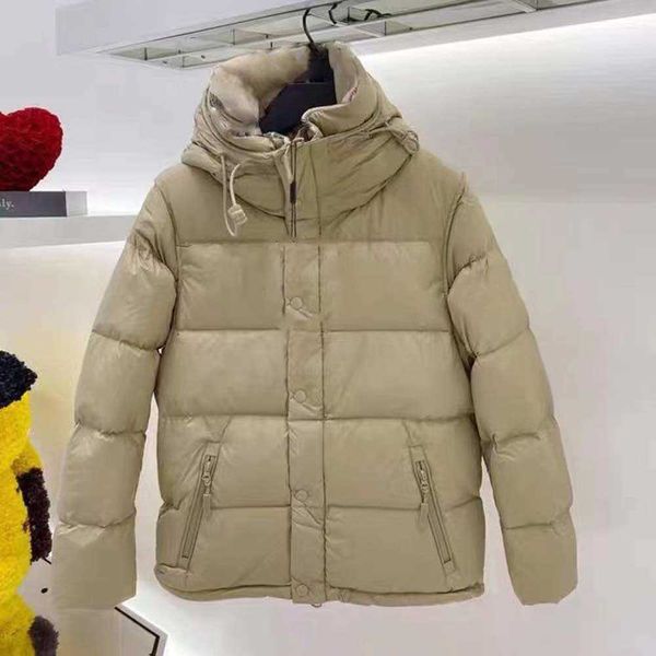 

2021ss fedex ship men nylon puffer down jacket long detachable sleeve designer male hooded side zip pocket silicone patch warm coat, Black