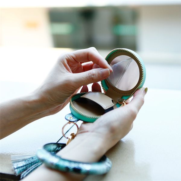 

earphone bag anti-lost wrist key ring purse tassel bracelet pu leather warp keychain bangle wristlet bracelets wristband circle new e121006, White